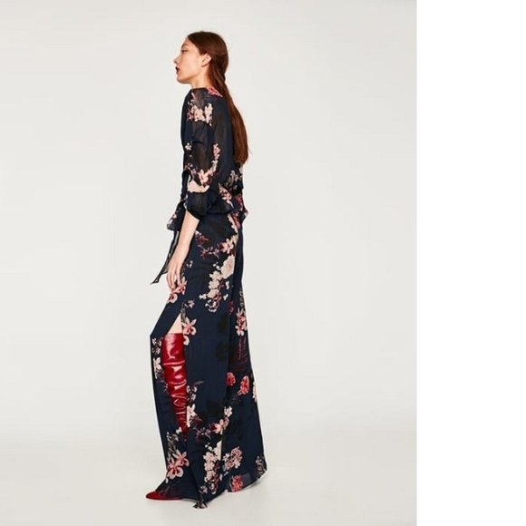 Zara Floral High Slit Palazzo pants and top set, NWT, XS - Picture 1 of 14